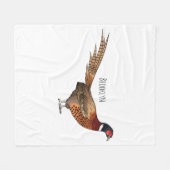 リングや輪首キジの鳥の漫画イラストレーション フリースブランケット (正面(横))