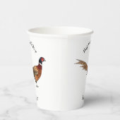 リングや輪首キジの鳥の漫画イラストレーション 紙コップ (右)