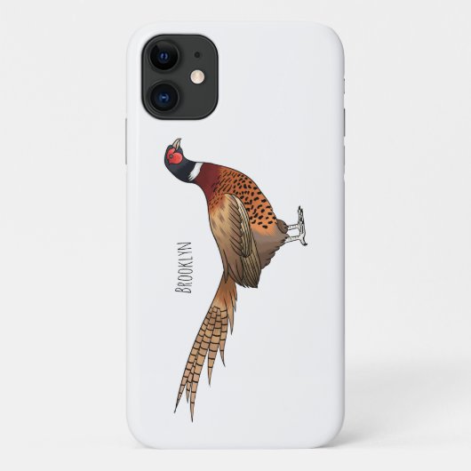 リングや輪首キジの鳥の漫画イラストレーション Case-Mate iPhoneケース (裏面)
