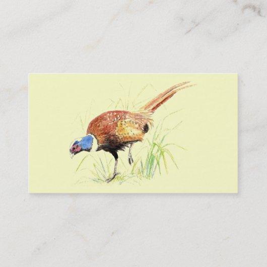 リングや輪首キジの鳥の野生生物の自然 名刺 (裏面)