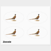 リングや輪首雉 楕円形シール (シート)