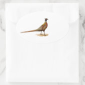 リングや輪首雉 楕円形シール (バッグ)