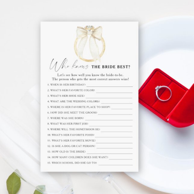 リングや輪&ボウブライダルシャワー花嫁を知っている最高の人 (クリエイターアップロード済み)