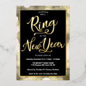 リングや輪 |大晦日のパーティー 実在 箔招待状 (正面)