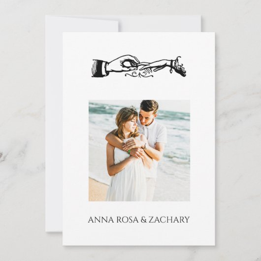 *~*リングや輪AR6 ビクトリアン QR写真RSVP結婚's 招待状 (正面)