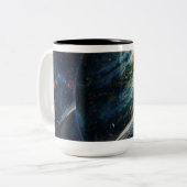 リングを持つ不思議な惑星 ツートーンマグカップ (正面左)