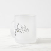 リングを持つ結婚式の鳩 フロストグラスマグカップ (正面左)