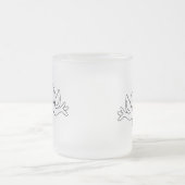 リングを持つ結婚式の鳩 フロストグラスマグカップ (中央)