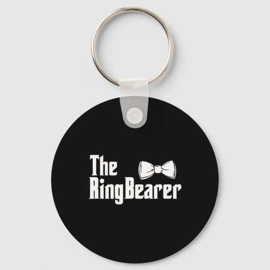 リングを運ぶ少年と蝶ネクタイの新郎 キーホルダー (正面)