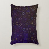 リングカラフルパターン、濃い青の影の背景 アクセントクッション (正面(垂直))