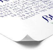 リングゲーム エレガントな花のブライダルシャワーサイン ポスター (角)