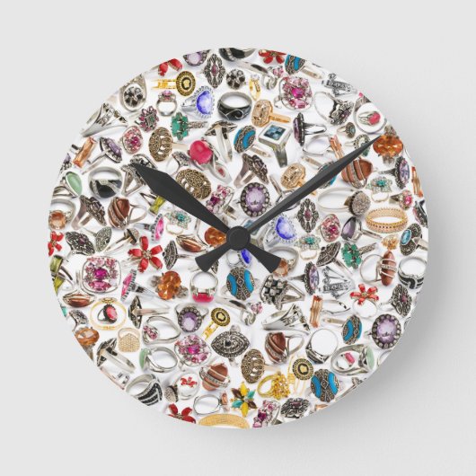 リングジュエリー ラウンド壁時計 (正面)
