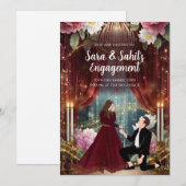 リングセレモニー招待　インドのエンゲージメント（婚約）招待 招待状 (正面/裏面)