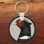 リングネックキジの円 キーホルダー (正面)