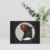 リングネックキジの円 ポストカード (スタンド正面)