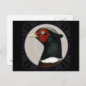 リングネックキジの円 ポストカード (正面/裏面)