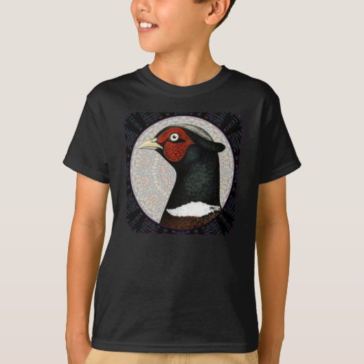 リングネックキジの円 Tシャツ (正面)