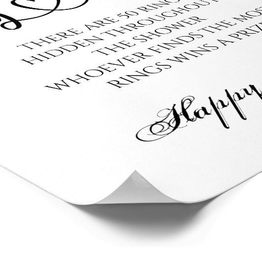 リングハントゲーム ブライダルシャワー 花のウェディング ポスター (角)