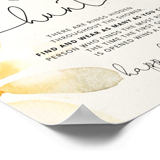 リングハント　デイジー　ブライダルシャワー　ゲーム　サイン ポスター (角)