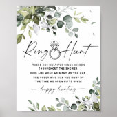 リングハント ブライダルシャワー ゲームサイン 緑豊かなテーマ ポスター (正面)