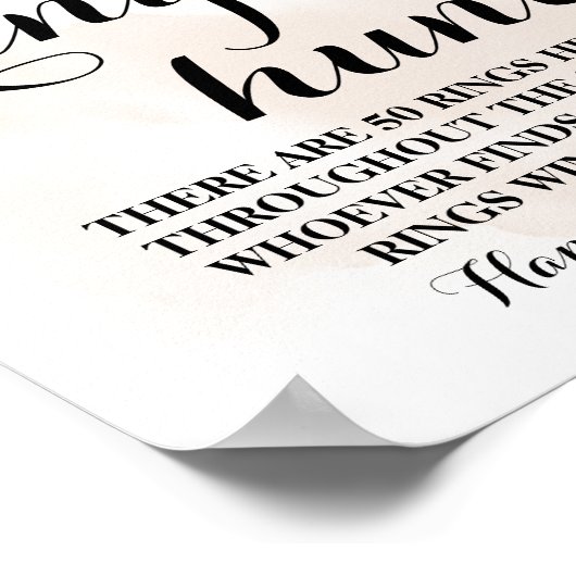 リングハント ユーカリ フォール ブライダルシャワー ゲーム サイン (角)