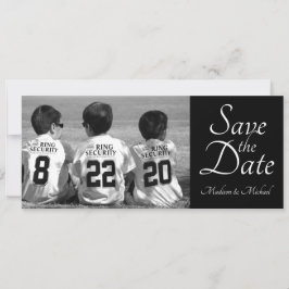 リングベアの写真を載せた「Save the Date」カード セーブザデート