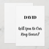 リングベアカスタム名シンプルミニマルウェディング 招待状 (正面/裏面)