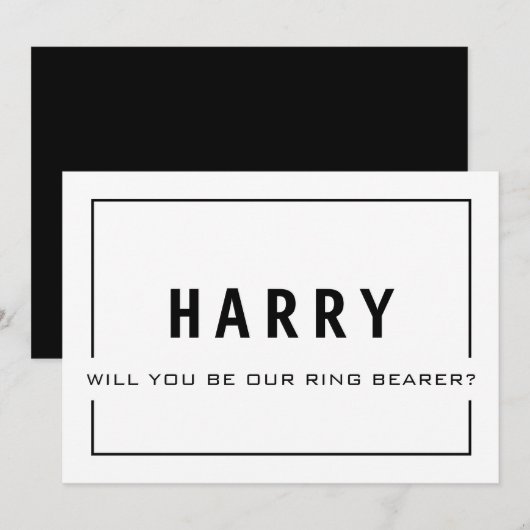 リングベアラーになってくれますか？ - 結婚式の仲人カード 招待状 (正面/裏面)