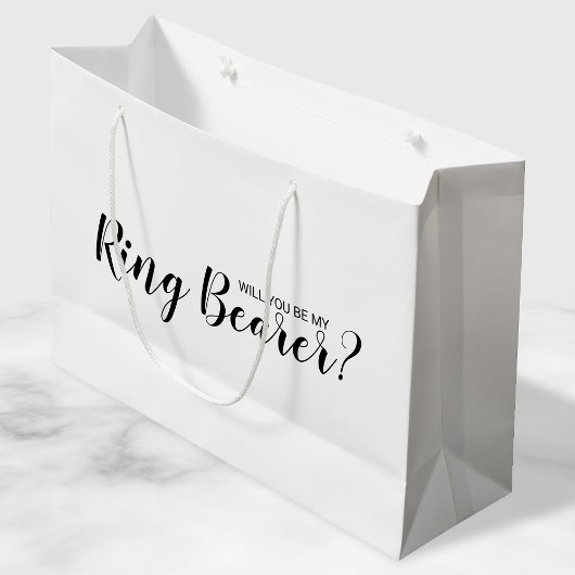 リングベアーになってくれる？ 現代風プロポーズ ラージペーパーバッグ