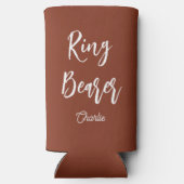 リングベア テラクッタ ブラウン 結婚式 スリム缶クーラー (裏面)