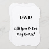 リングベラーシンプル名前をカスタムするミニマル結婚の 招待状 (正面/裏面)