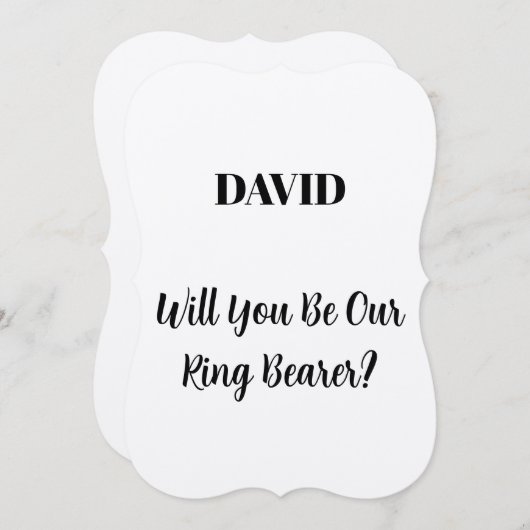 リングベラーシンプル名前をカスタムするミニマル結婚の 招待状 (正面/裏面)