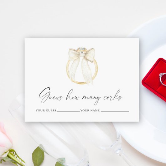 リングボウ・コルク当て 結婚式のゲーム エンクロージャーカード