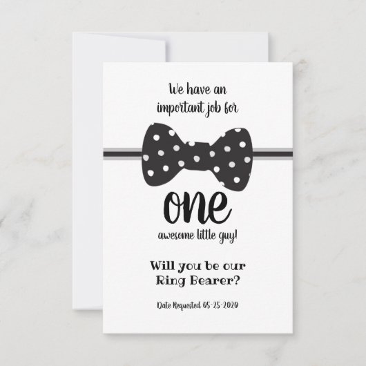 リングボーイにお願いする蝶ネクタイ 招待状 (正面)