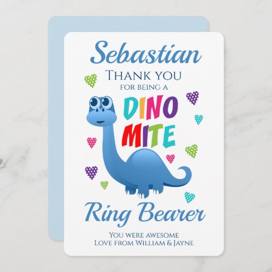 リングボーイ恐竜感謝カード サンキューカード (正面/裏面)