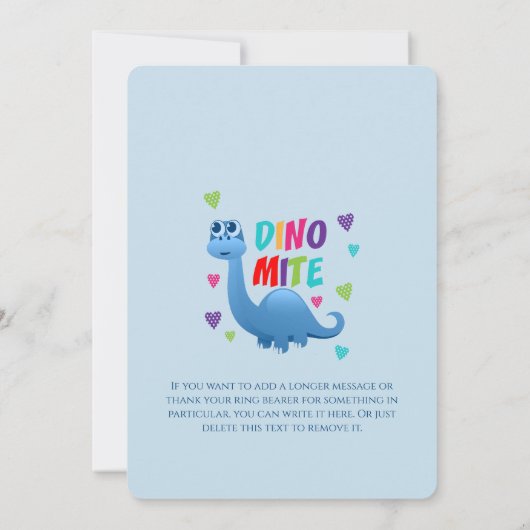 リングボーイ ページボーイ 恐竜 感謝 (裏面)