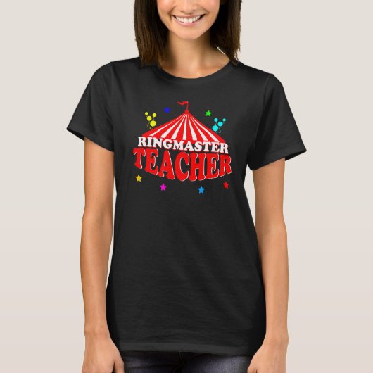 リングマスター先生メンズウィメンズクールサーカス Tシャツ (正面)
