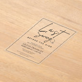 リングモダンブライダルシャワー前の最後のスイング アクリル招待状 (レイダウン)