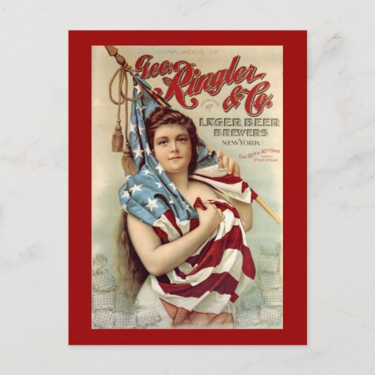 リングラー&コラーガービールズヴィンテージアメリカナ ポストカード (正面)