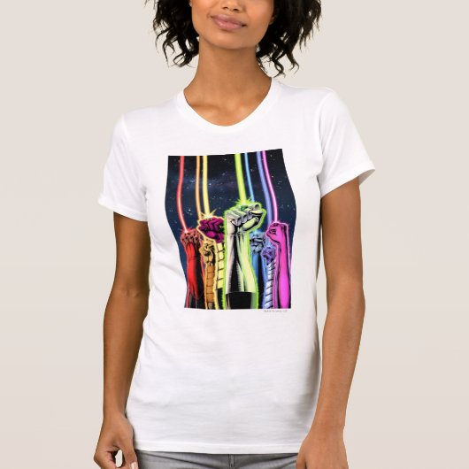 リング付きの手 – カラー Tシャツ (正面)