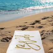 リング付きの花嫁 ビーチタオル 偽のゴールドフォイル