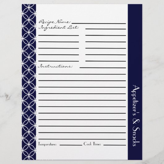 リング付きダイヤモンドレシピインサート – ネイビーブルーホワイト (正面)