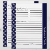 リング付きダイヤモンドレシピインサート – ネイビーブルーホワイト (正面/裏面)