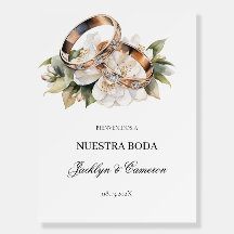 リング付き白スペインのフローラ結婚