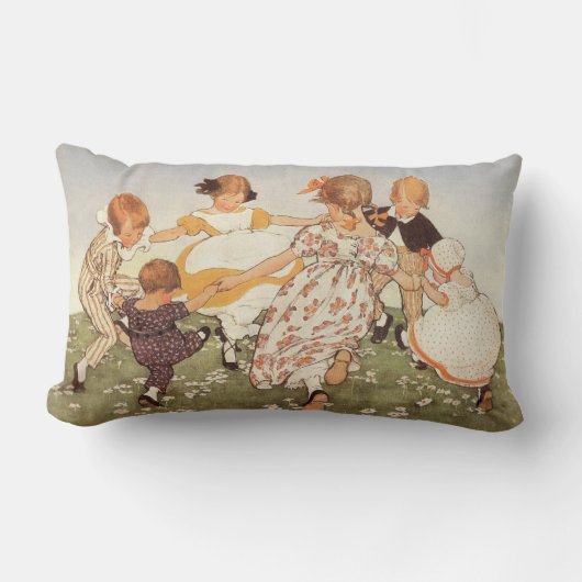 リング円形Rosieの童謡の枕 ランバークッション (正面)