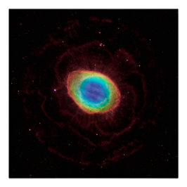 リング星雲またはNGC 6720 本当の姿 ポスター