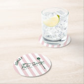 リング春の前の手のひらバチェロレッテ ラウンドペーパーコースター (インサイチュ)