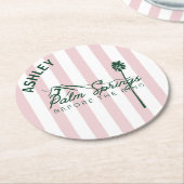 リング春の前の手のひらバチェロレッテ ラウンドペーパーコースター (アングル)