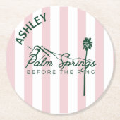 リング春の前の手のひらバチェロレッテ ラウンドペーパーコースター (正面)