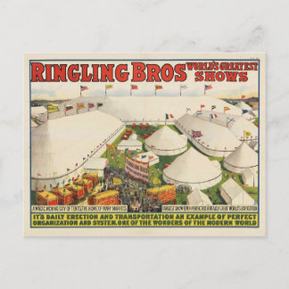 リング状の眉。サーカス ポストカード